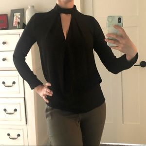 Topshop Mock Neck Shirt